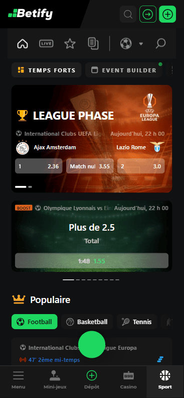Betify Paris Sportif Connexion à CasinoBetify fiable et essayer de paris sportif en ligne