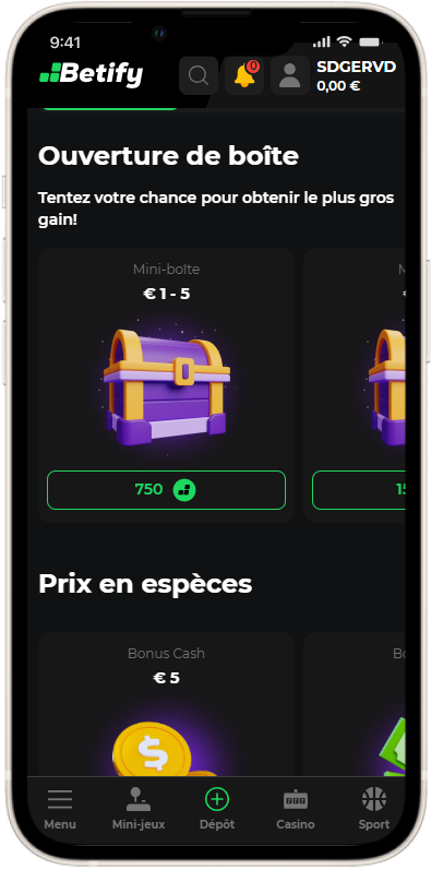 Boutique interne de bonus Betify 2026