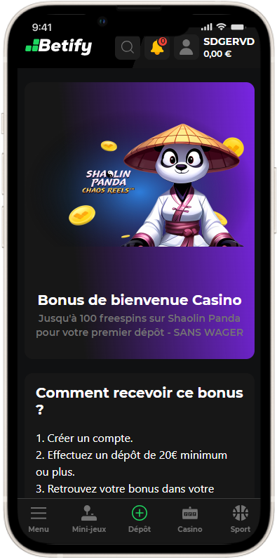 Bonus de bienvenue avantageux Betify avec 40 tours gratuits